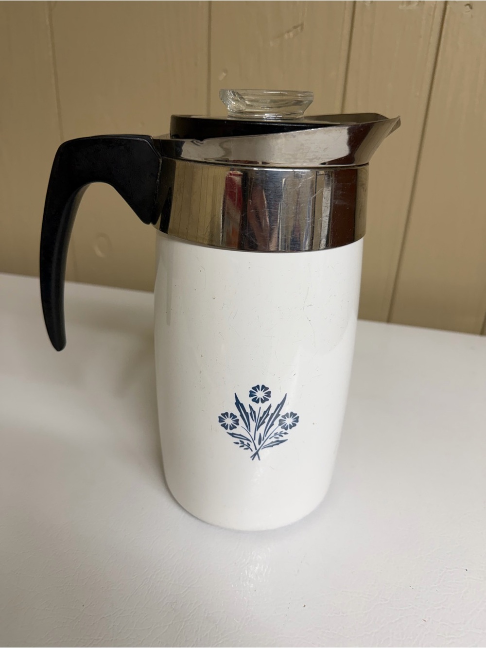 Vintage Corning Ware Blue and White Floral 10cup Insulated Pitcher